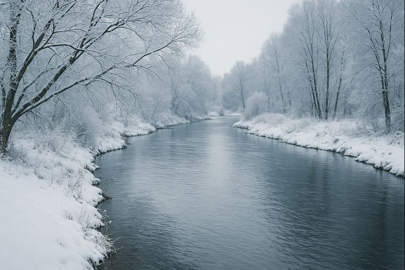 Wda i Wierzyca w zimowej hibernacji. Jak bezpiecznie podziwiać uśpione rzeki?