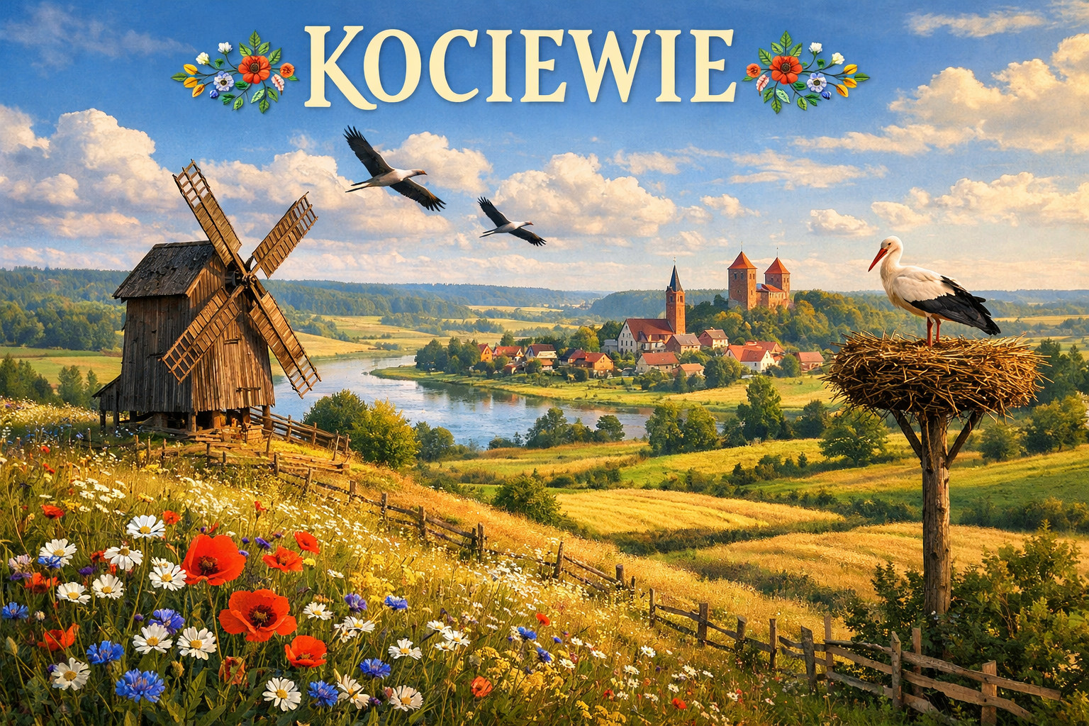 Kociewie oczami AI. Spokojna, idylliczna kraina