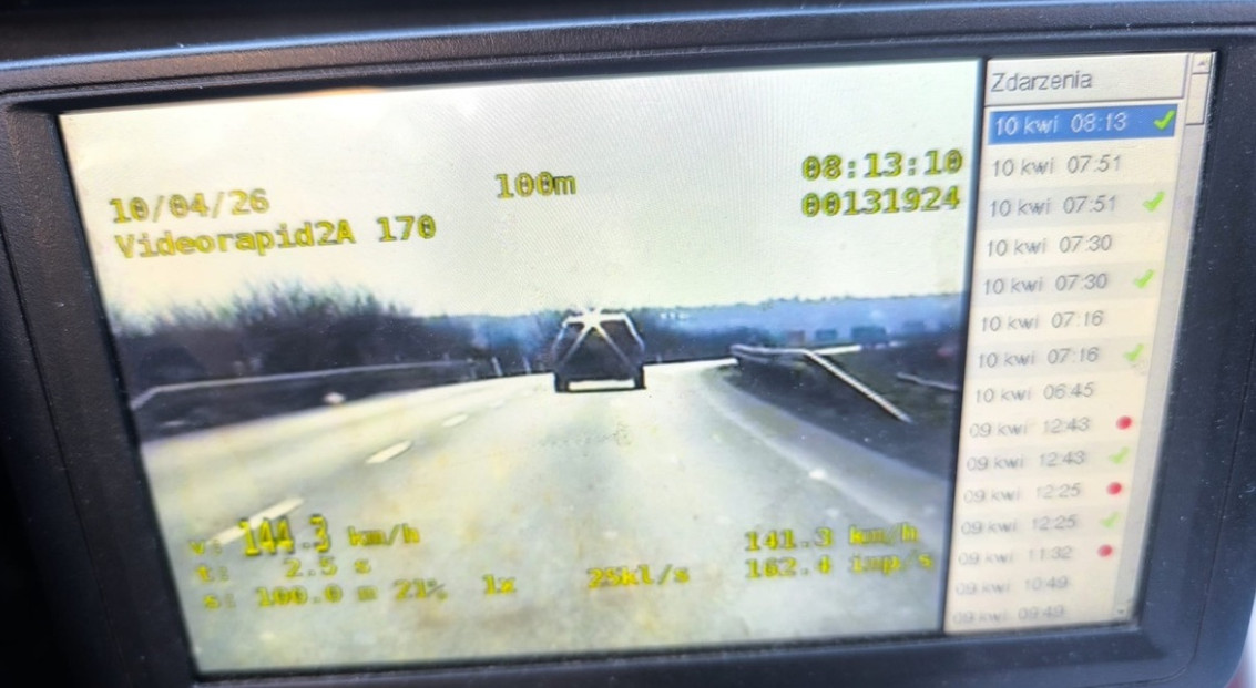 144 km/h w miejscu z ograniczeniem. Kierowca stracił prawo jazdy