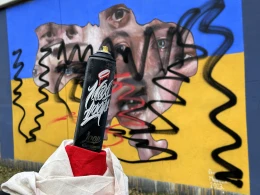 Zamazał murale o solidarności z Ukrainą 