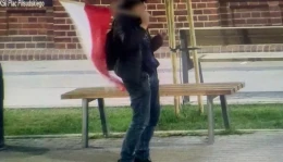 Sprawdził trzeźwość i...ukradł flagę I WIDEO 