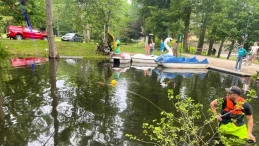 Wejherowo: Niecodzienna akcja strażaków z użyciem drona i pontonu