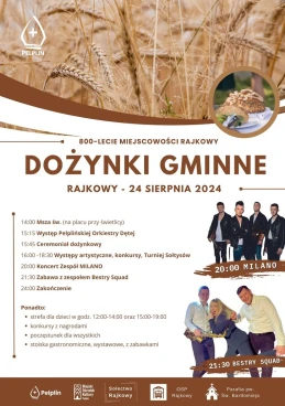 Dożynki Gminy Pelplin. W programie m.in. koncerty i konkurs na najpiękniejszy wieniec
