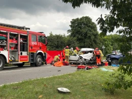 Wypadek czterech pojazdów. 'Siła uderzenia była wielka'