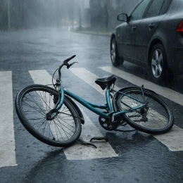 Rowerzystka potrącona na przejściu. Została przewieziona do szpitala