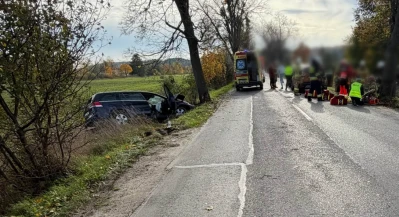 Wypadek w powiecie wejherowskim. Poszkodowani trafili do szpitala