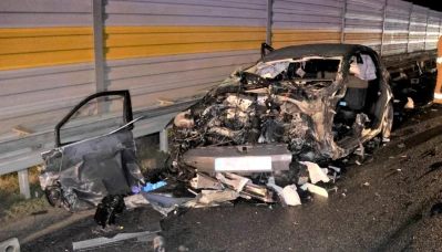 Wypadek na autostradzie A1. 50-latek podejrzany o jazdę po alkoholu