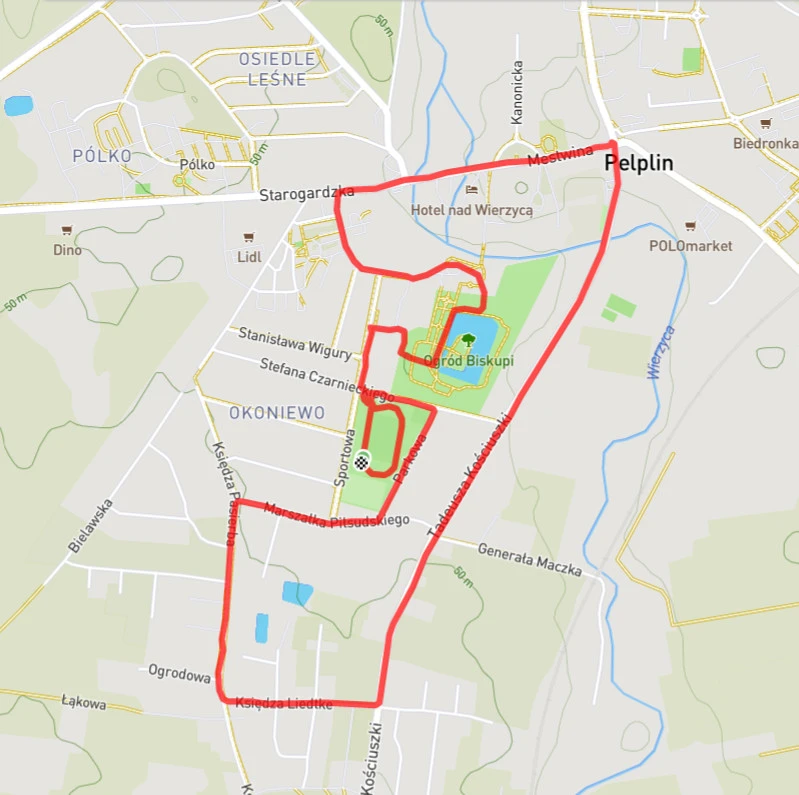 źródło: Pelplińskie Centrum Sportu / mapa biegu