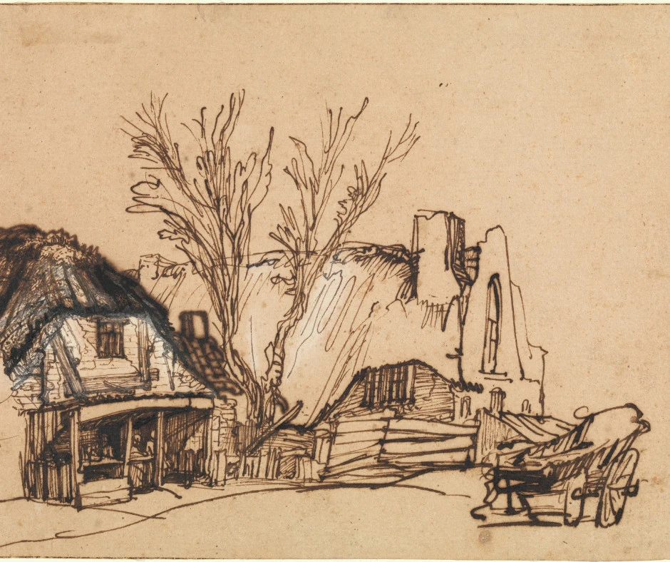 fot. Canva / Rembrandt, 'Two Cottages'